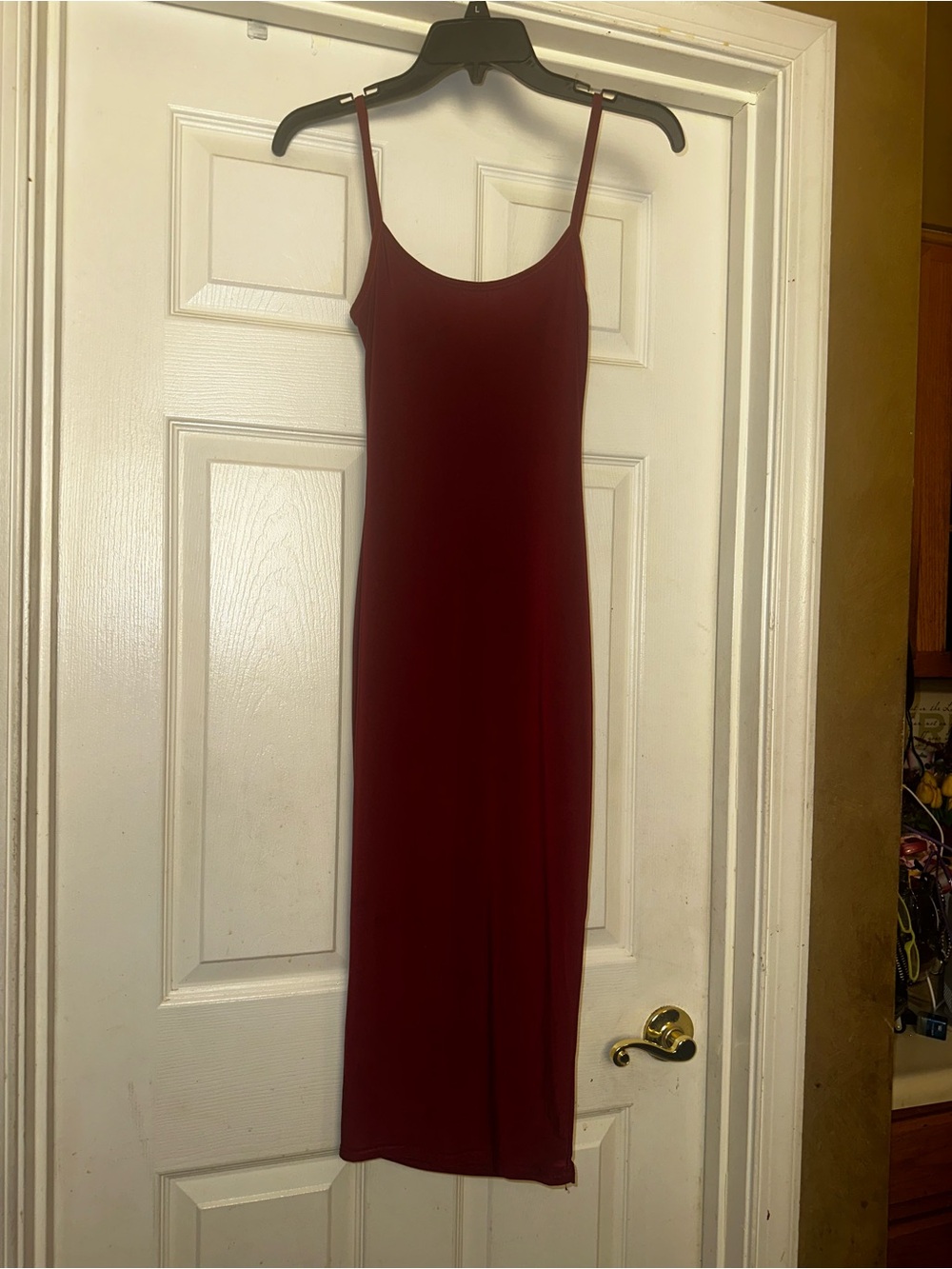 Boohoo Wine Red Spaghetti Strap Maxi Dress